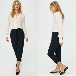 Wilfred Allant Pant - Cropped Waist Tie Black Trouser Pant